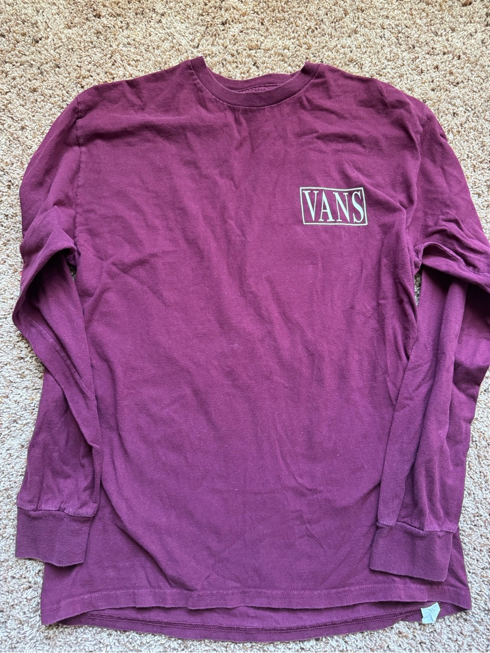 Vans Long-Sleeve Crew Tee - Burgundy